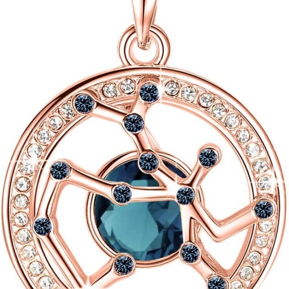 Superstar Zodiac Constellation Pendant Necklace Made with Premium Crystal Horosc